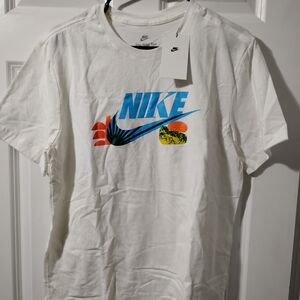 Nike White Tee with Vibrant Graphic